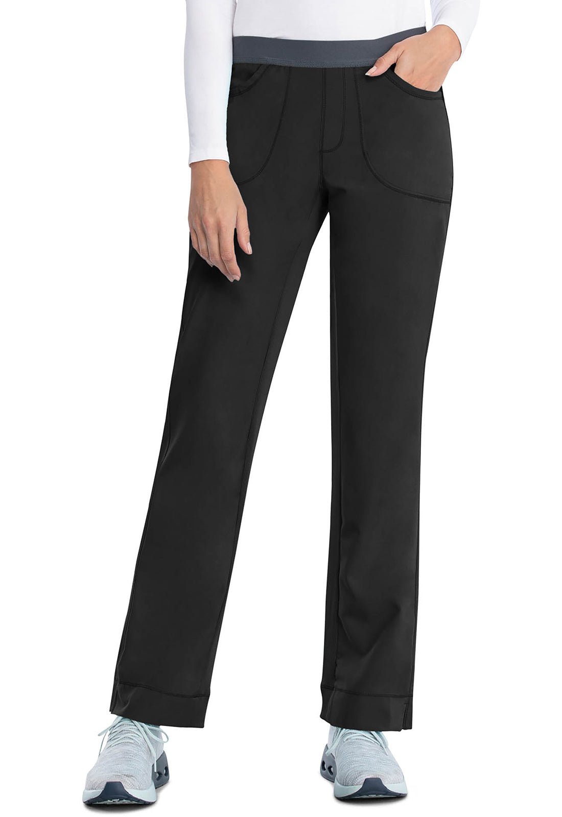 Cherokee CKE1124A Slim Pull-On Pant - Black (front)