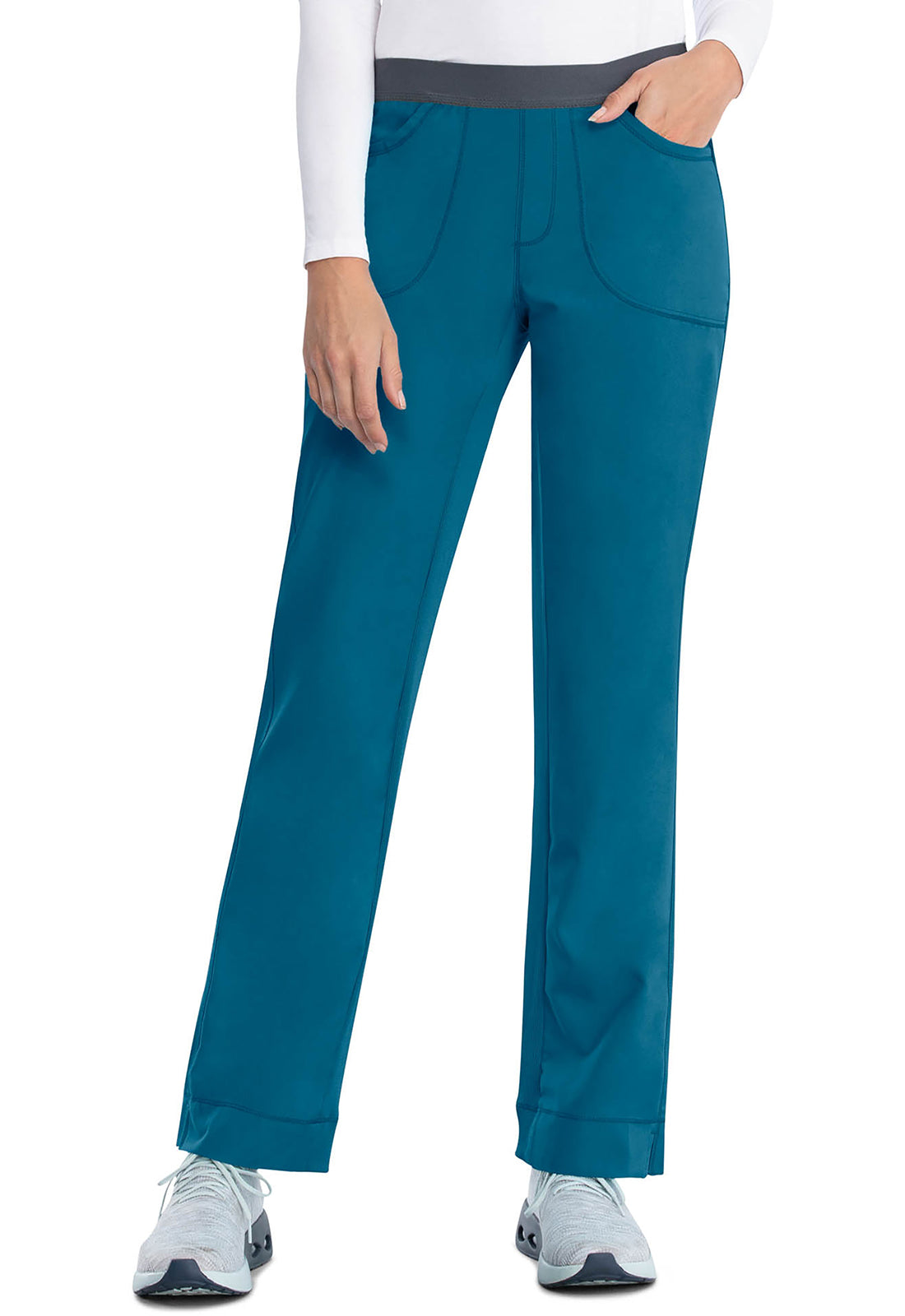 Cherokee CKE1124A Slim Pull-On Pant - Caribbean Blue (front)