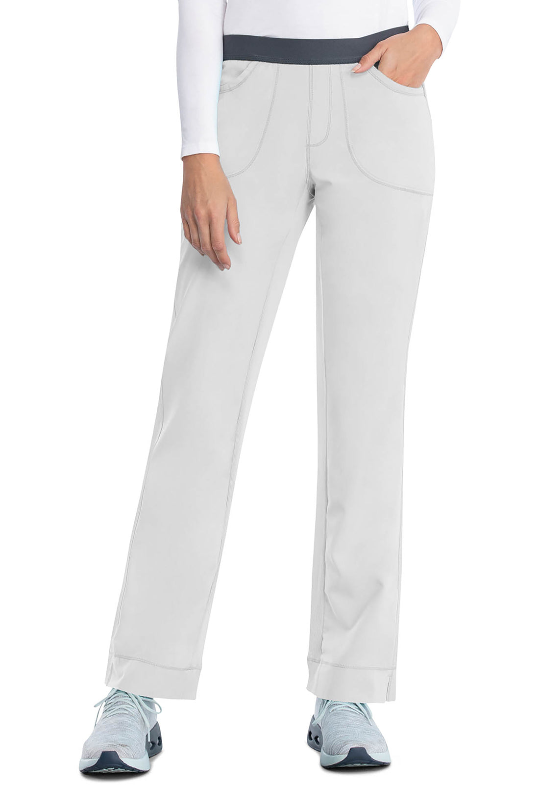 Cherokee CKE1124A Slim Pull-On Pant - White (front)
