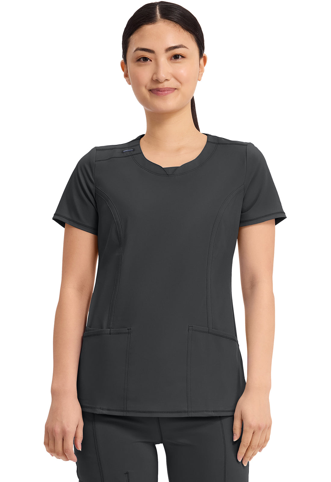 Cherokee CKE2624A Round Neck Top - Black (front)