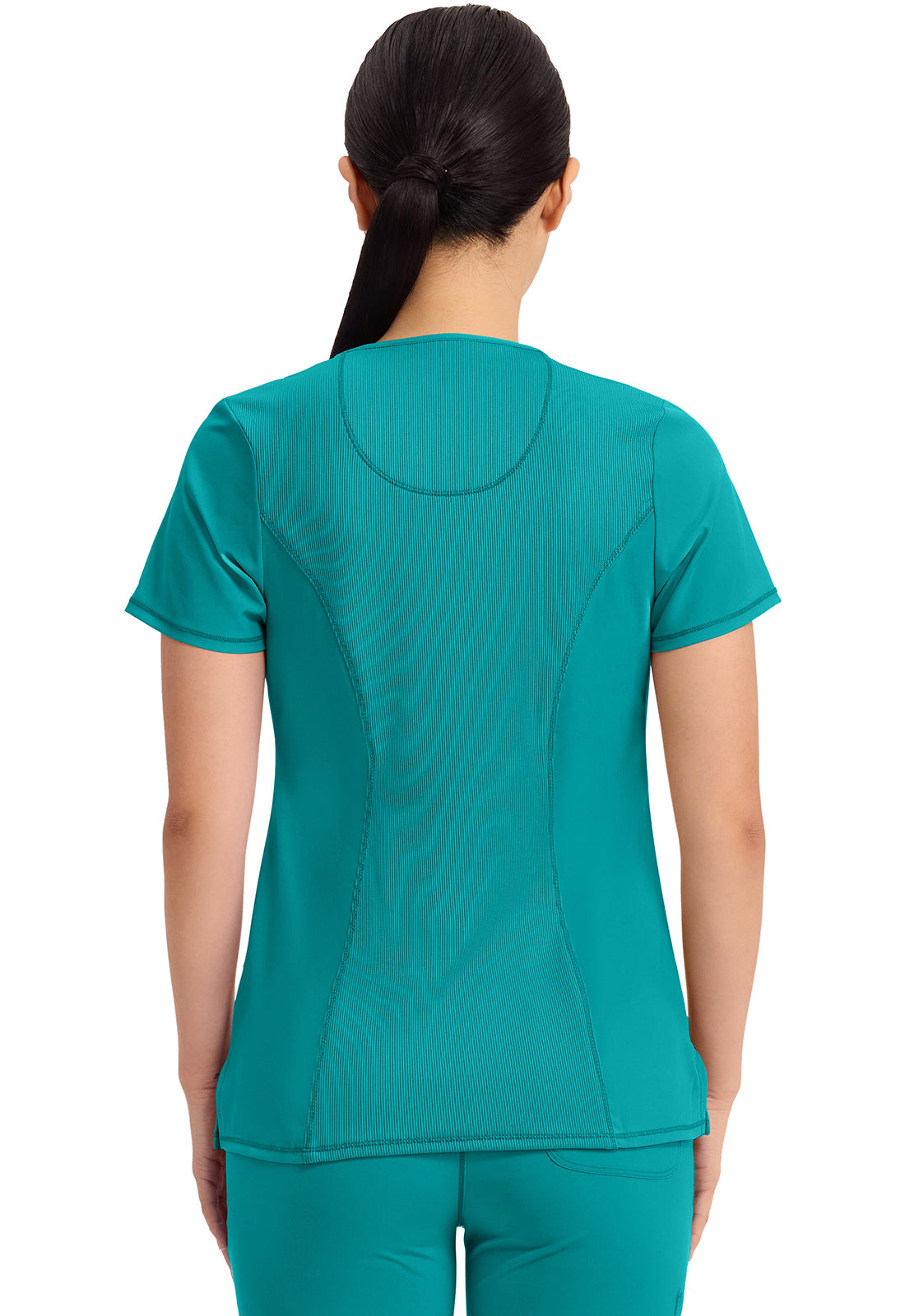Cherokee CKE2624A Round Neck Top - Teal Blue (back)