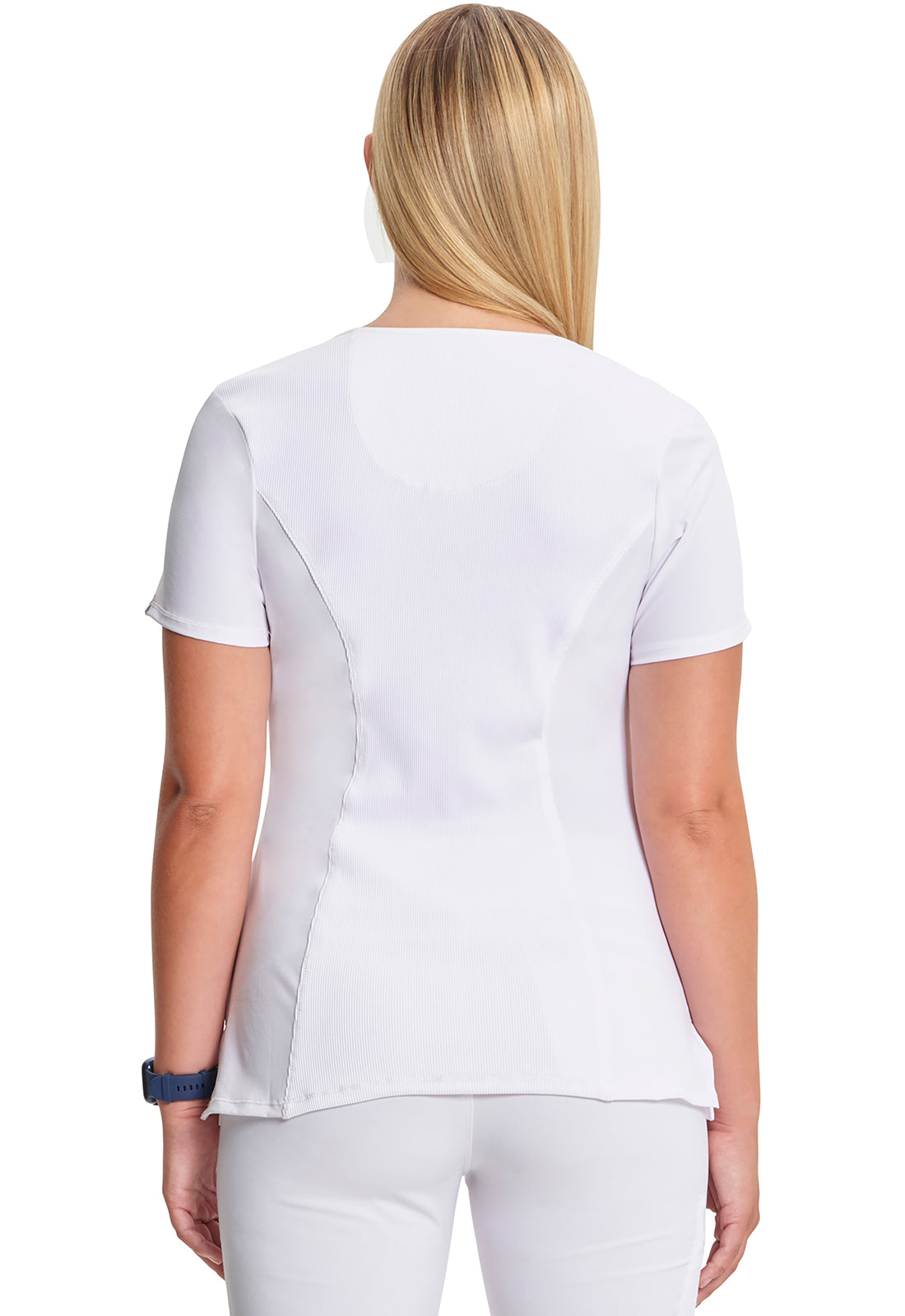 Cherokee CKE2624A Round Neck Top - White (back)