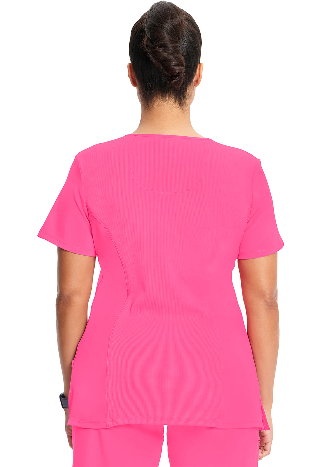 Cherokee CKE2625A Mock Wrap Top - Carmine Pink (back)