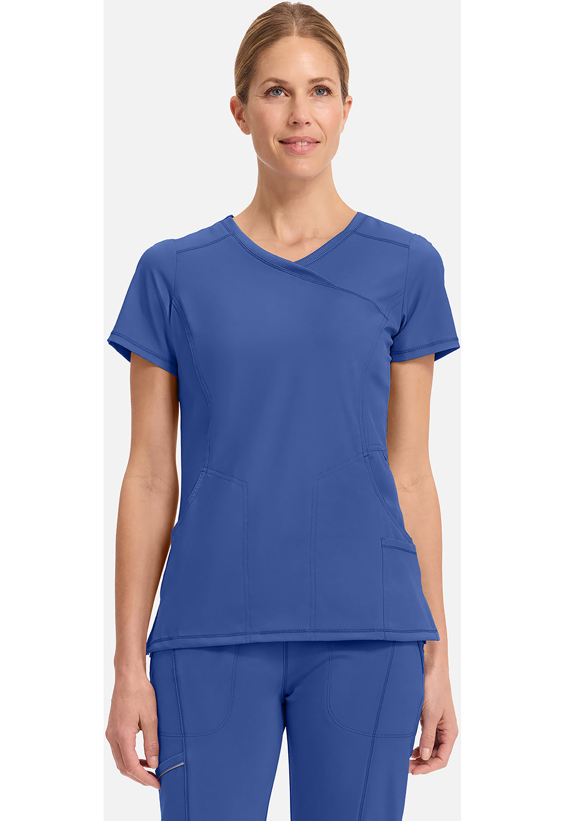 Cherokee CKE2625A Mock Wrap Top - Galaxy Blue (front)