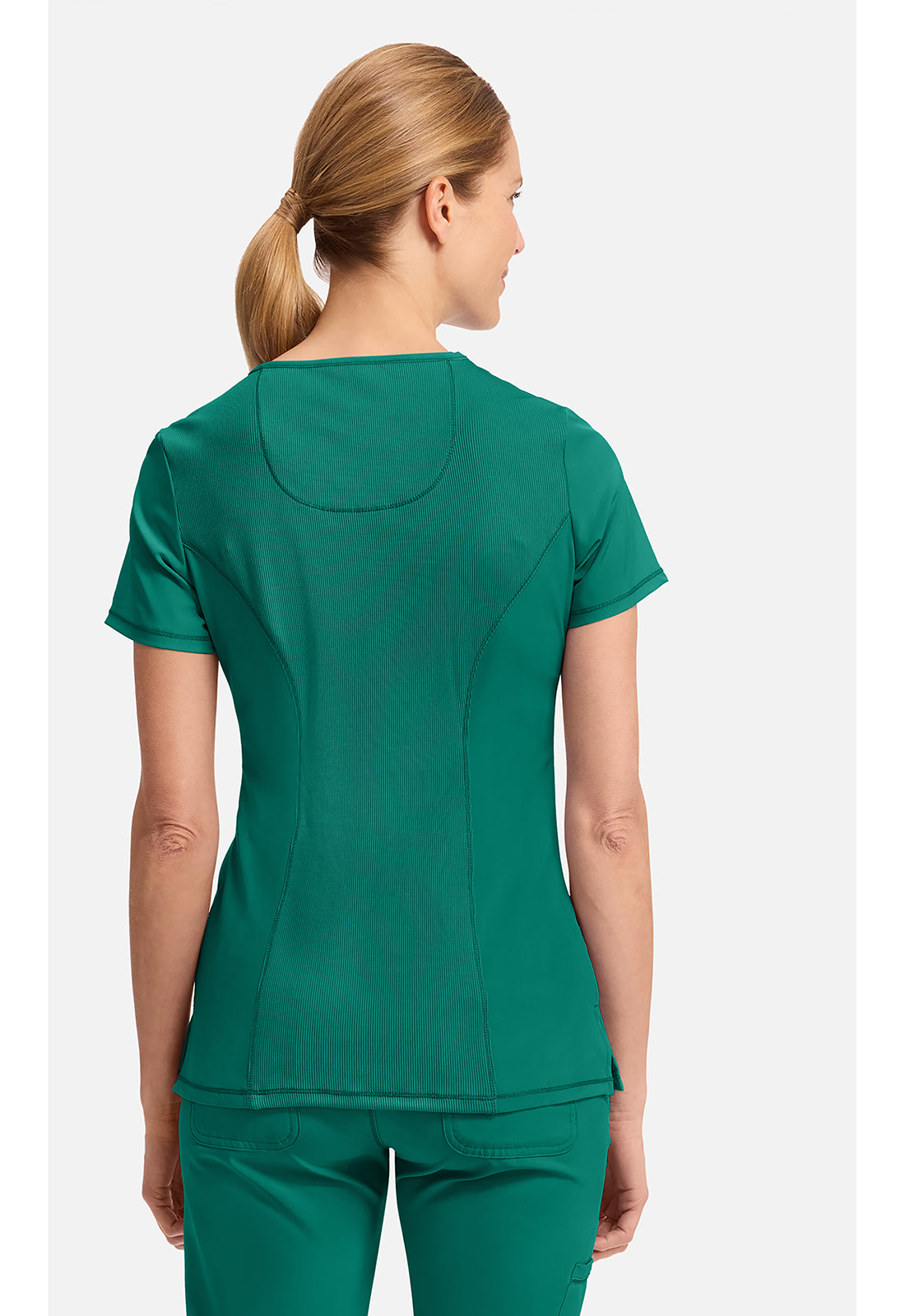 Cherokee CKE2625A Mock Wrap Top - Hunter Green (back)