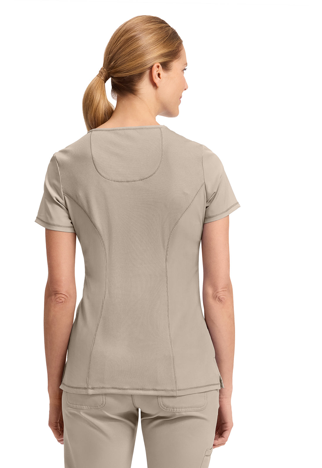 Cherokee CKE2625A Mock Wrap Top - Khaki (back)