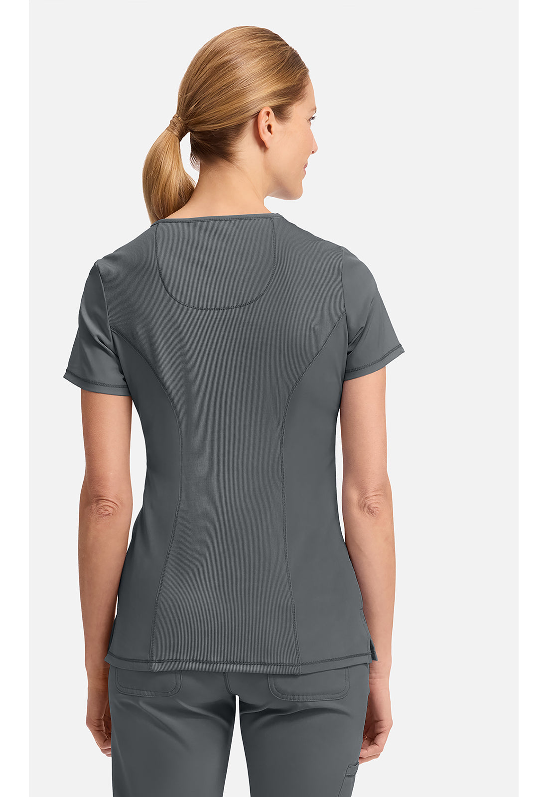 Cherokee CKE2625A Mock Wrap Top - Pewter (back)
