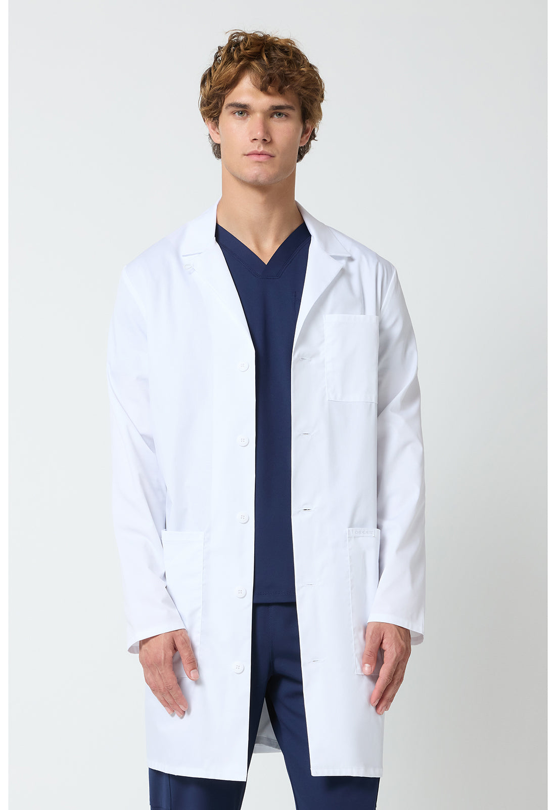 Cherokee CKE412 38" Men's Lab Coat - White (front)
