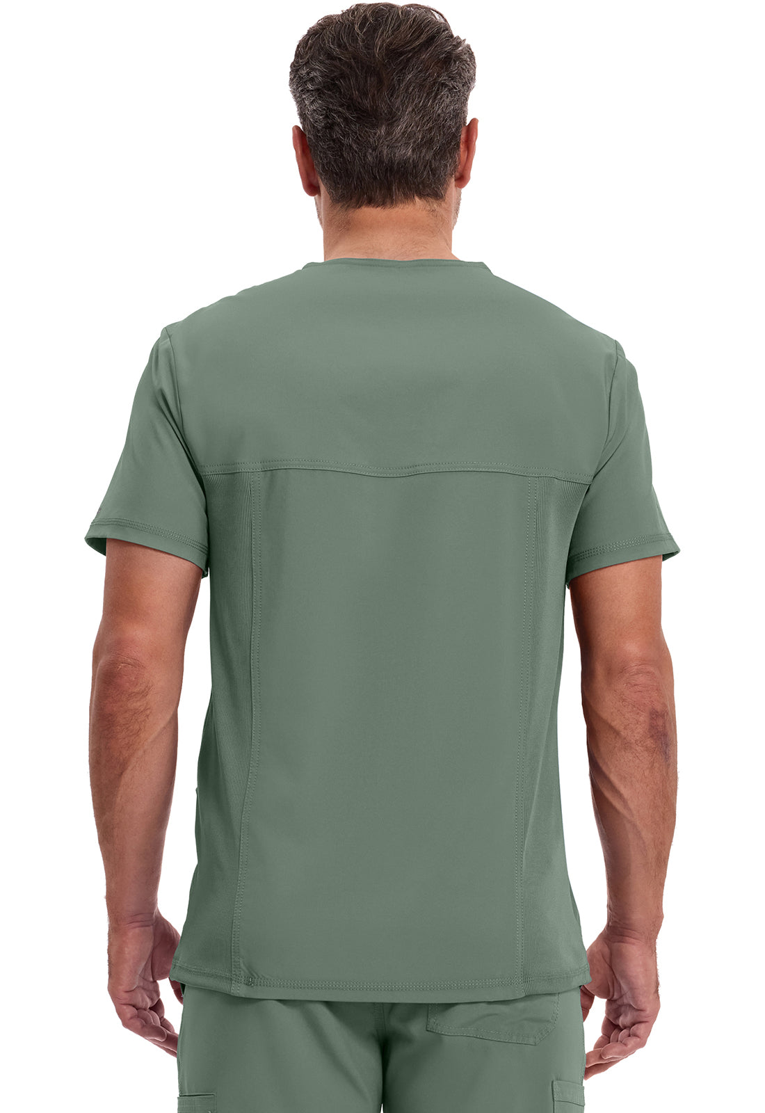 Cherokee CKE900A Men's V-Neck Top - Olive (back)
