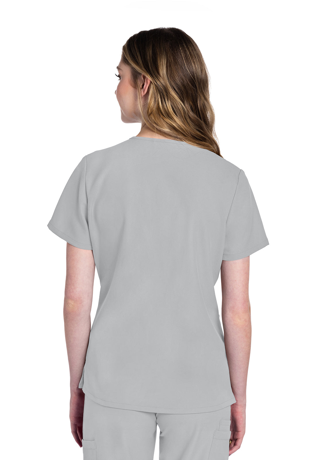Cherokee CKE953A 2 pocket V-Neck Top - Grey (back)