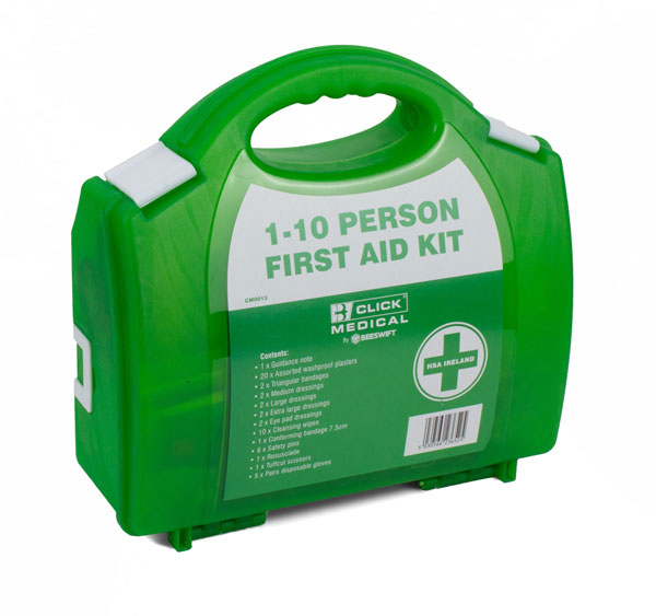 Click Medical 1-10 HSA Irish First Aid Kit with Eyewash and Burn Dressings, main product image