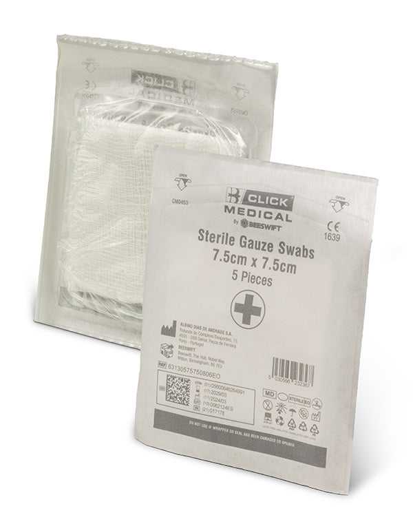 Click Medical Gauze Swabs 7.5CM X 7.55CM Sterile, main product image