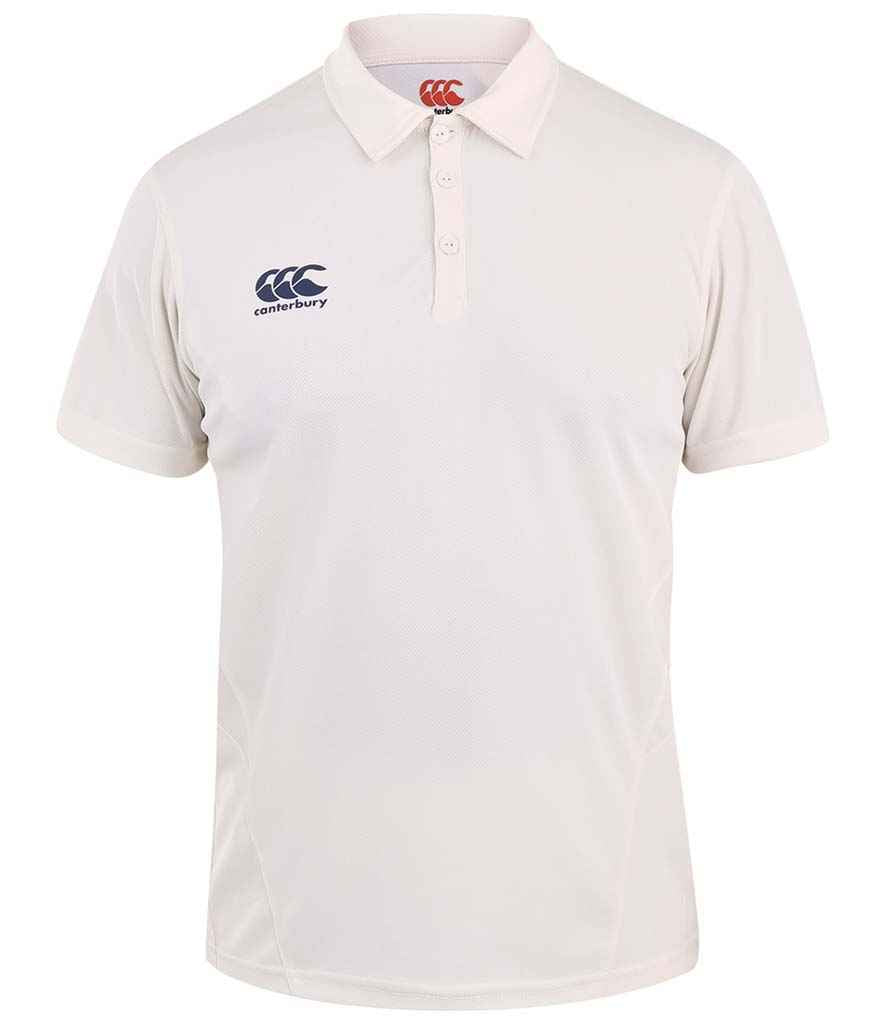 Canterbury Cricket Shirt in Cream, front view