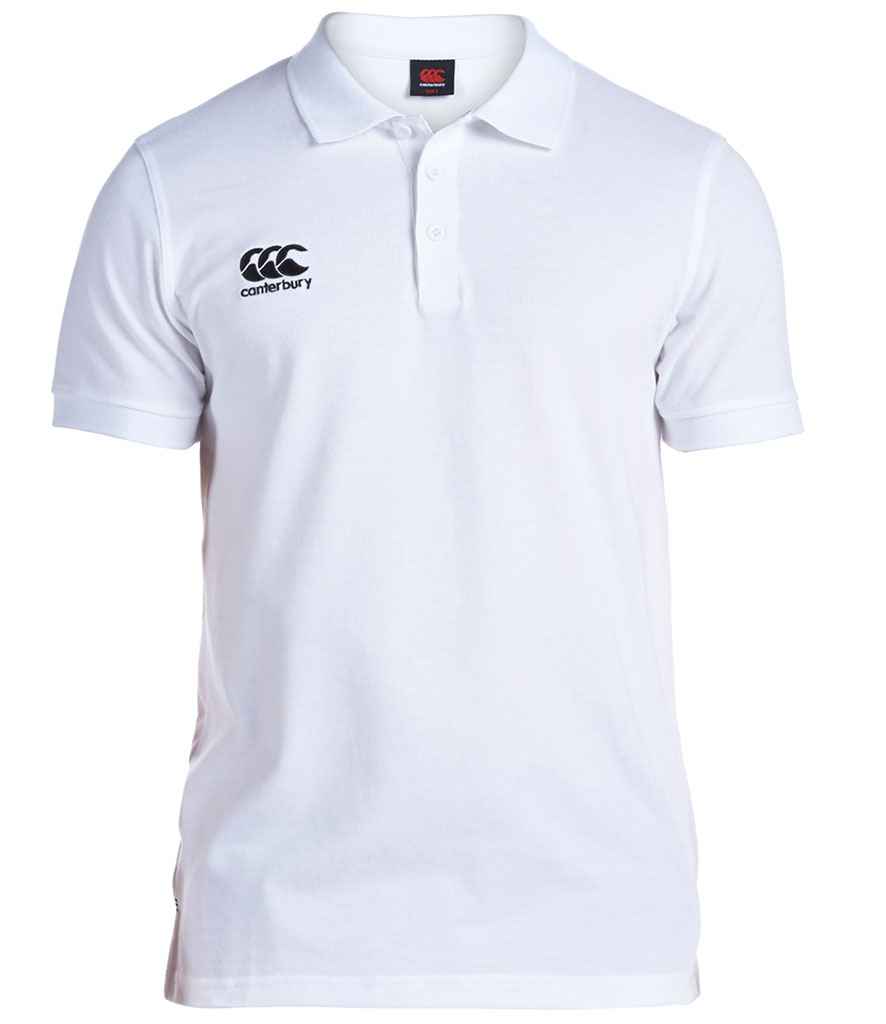 Canterbury Waimak Piqué Polo Shirt in White, front view