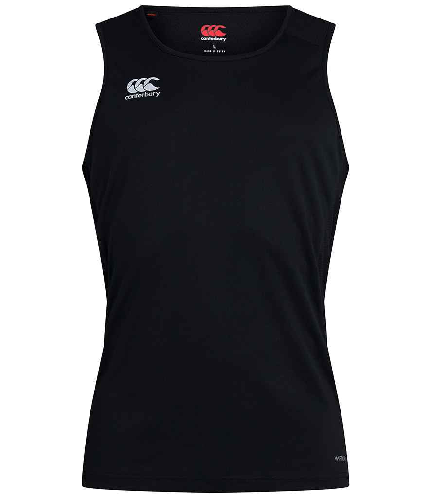 Canterbury Club Dry Singlet in Black, front view