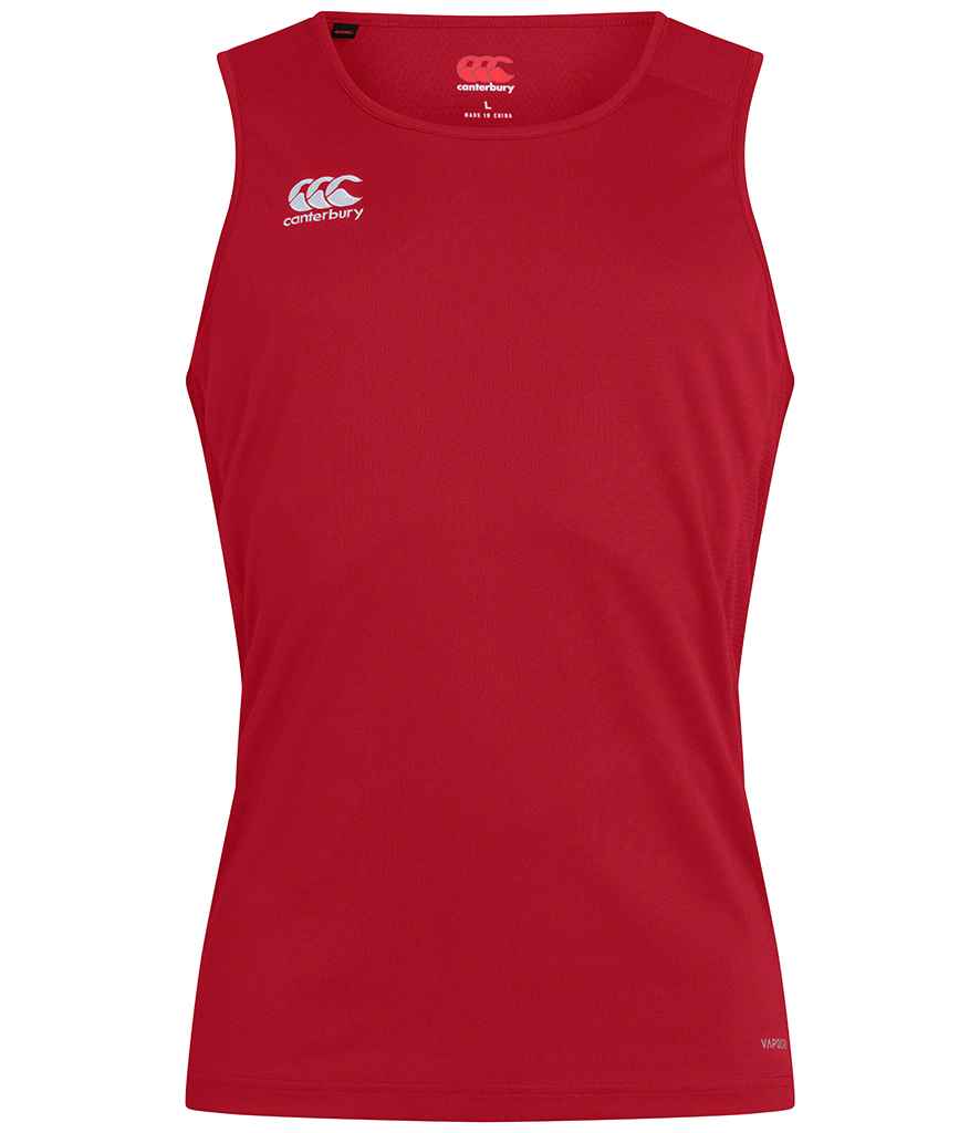 Canterbury Club Dry Singlet in Flag Red, front view