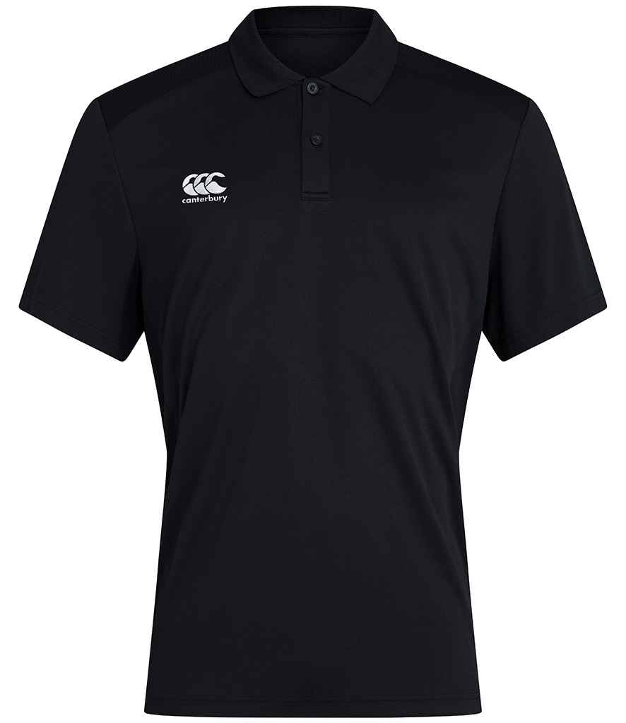 Canterbury Club Dry Polo Shirt in Black, front view