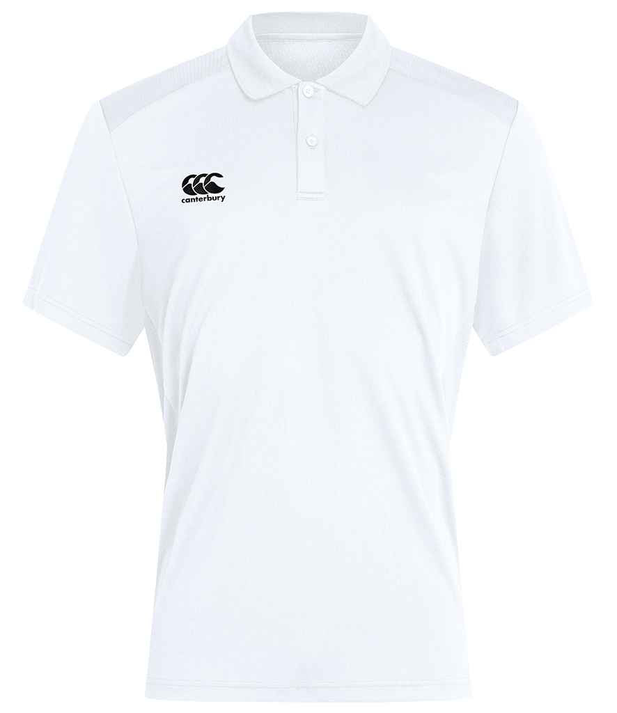 Canterbury Club Dry Polo Shirt in White, front view