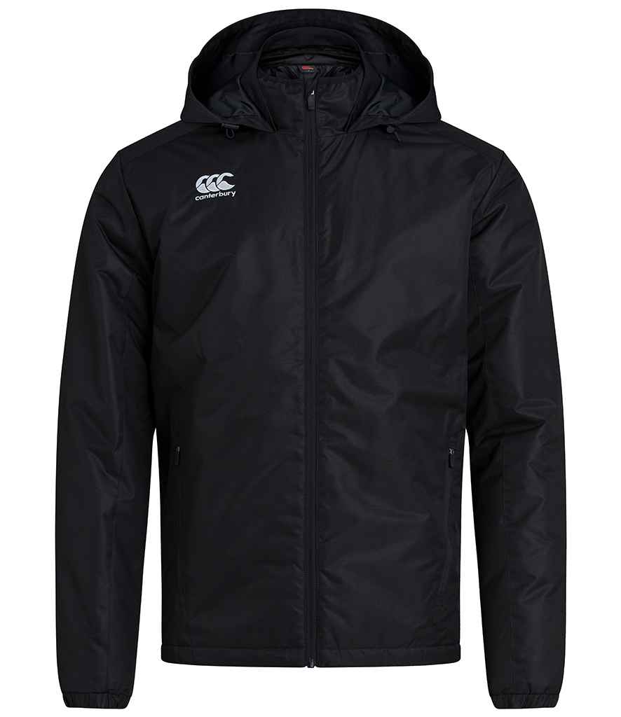 Canterbury Club Stadium Jacket in Black, front view