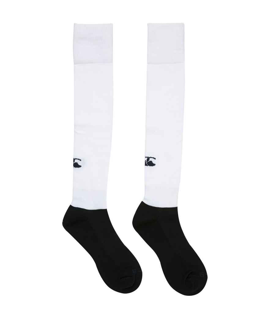 Canterbury Club Socks in White, front view