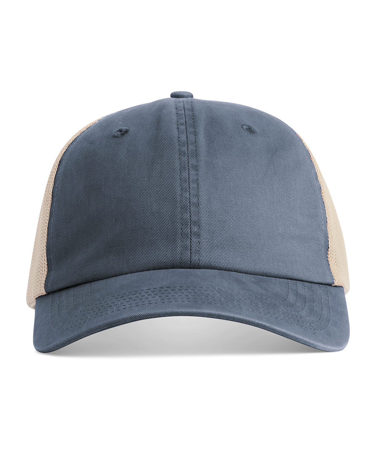 Comfort Colors Sunwashed trucker cap in Denim, front view
