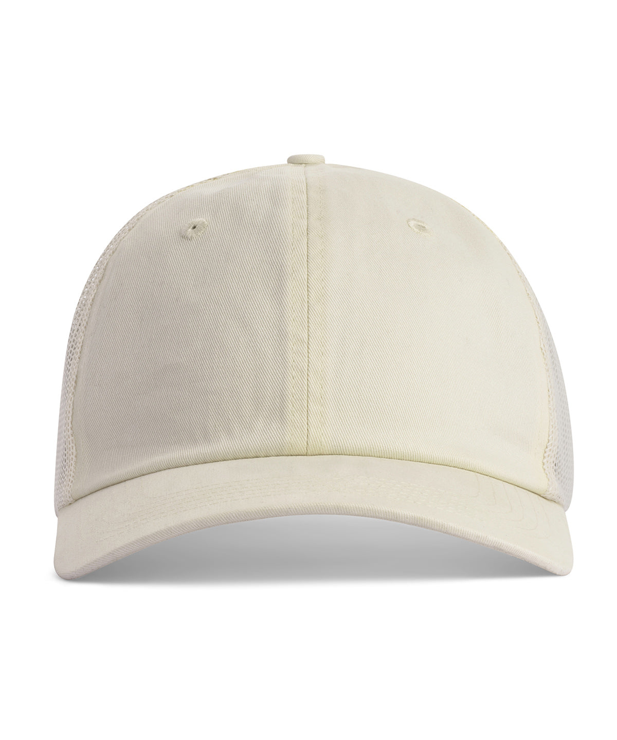 Comfort Colors Sunwashed trucker cap in Ivory, front view