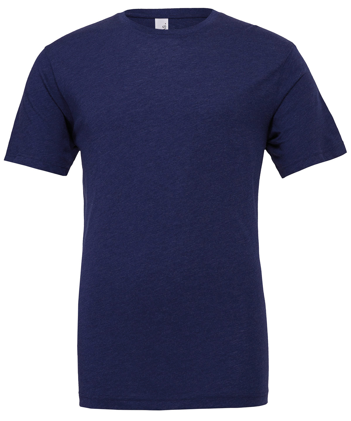Bella Canvas Unisex triblend crew neck t-shirt in Navy Triblend, front view