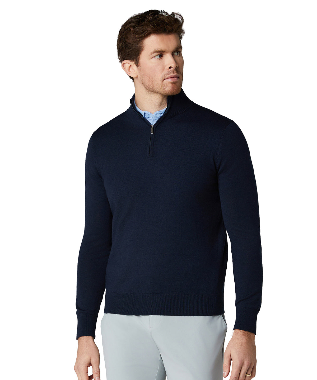 Callaway 1/4-zip merino blend sweater, lifestyle photo