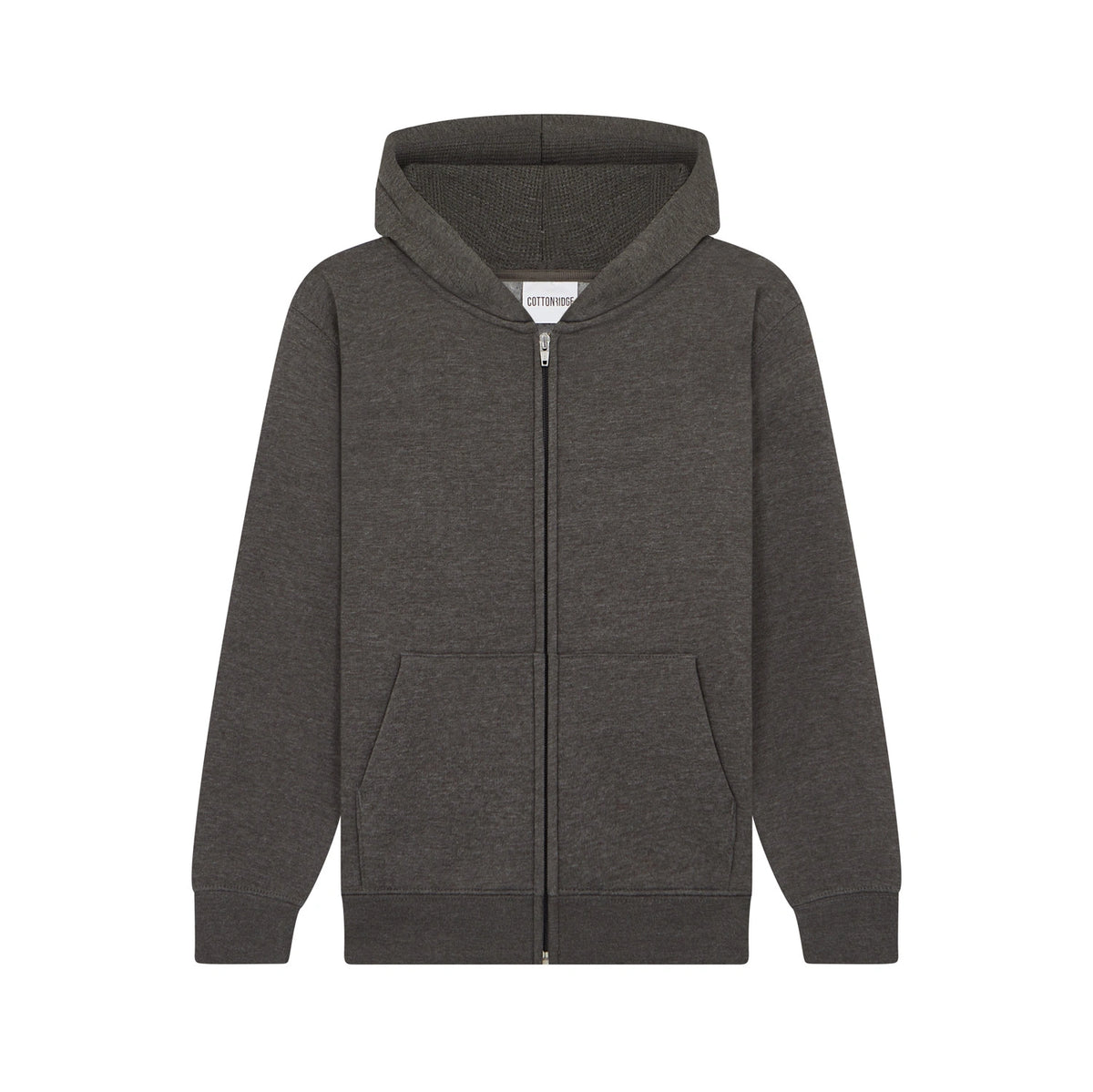 Cotton Ridge CR04K_v2.0 Nebula Kids Comfort Cut Zip Hoodie in Charcoal Melange
