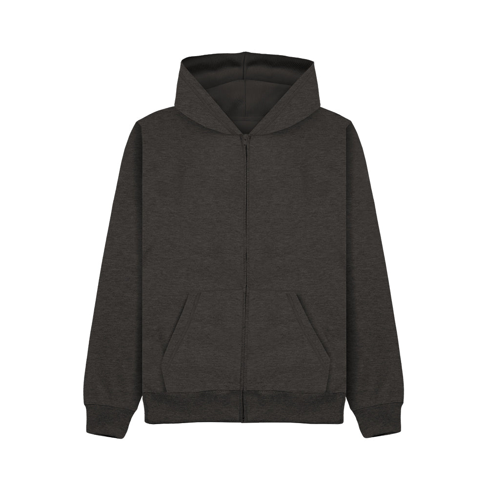 Cotton Ridge CR04K Nebula Kids Comfort Cut Zip Hoodie in Charcoal Melange
