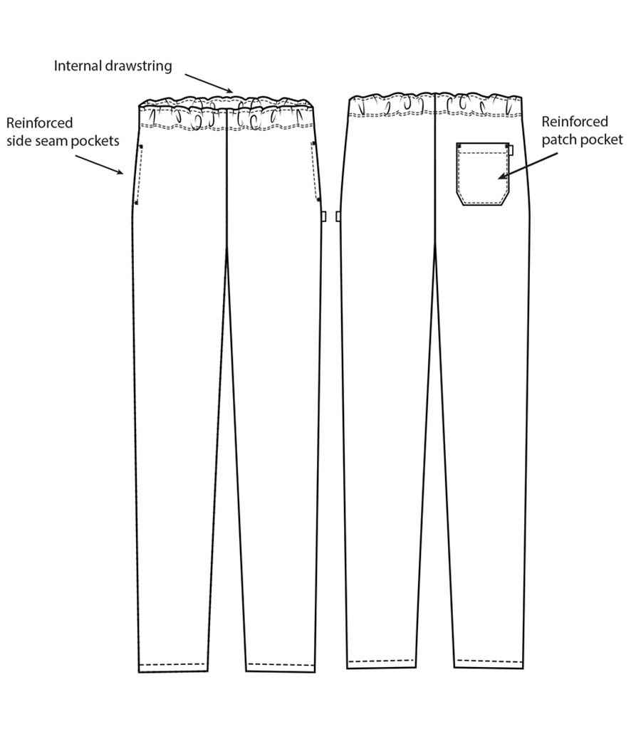 Dennys Unisex Elasticated Chef's Trousers in Black