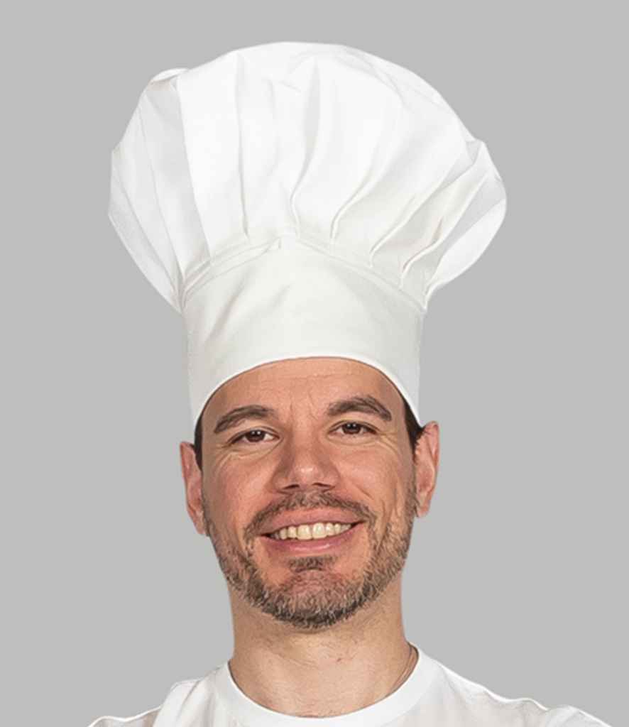 Dennys Tall Chef's Hat in White, front view