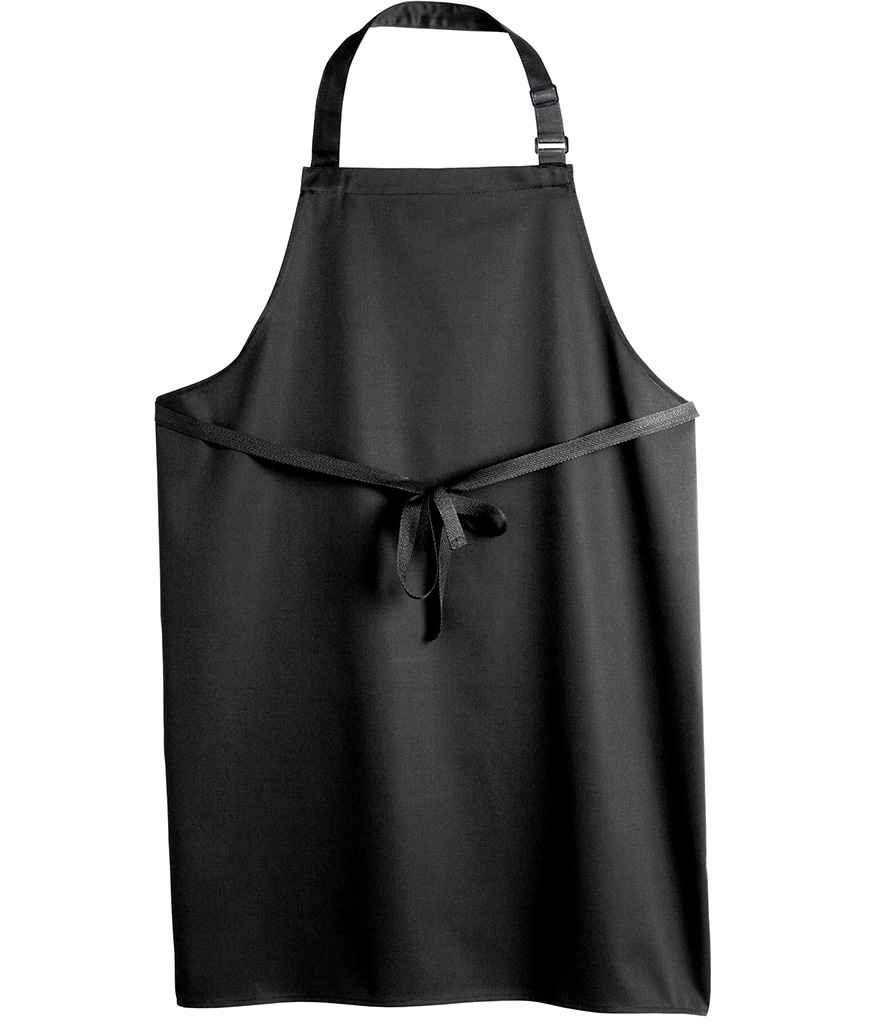 Dennys Polyester Bib Apron in Black, front view