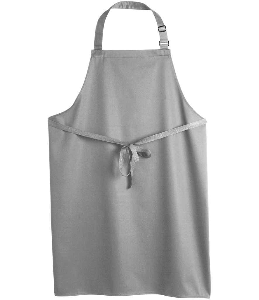 Dennys Polyester Bib Apron in Light Grey, front view