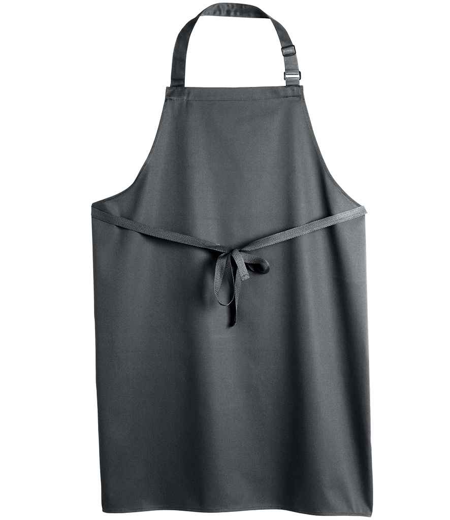 Dennys Polyester Bib Apron in Storm Grey, front view