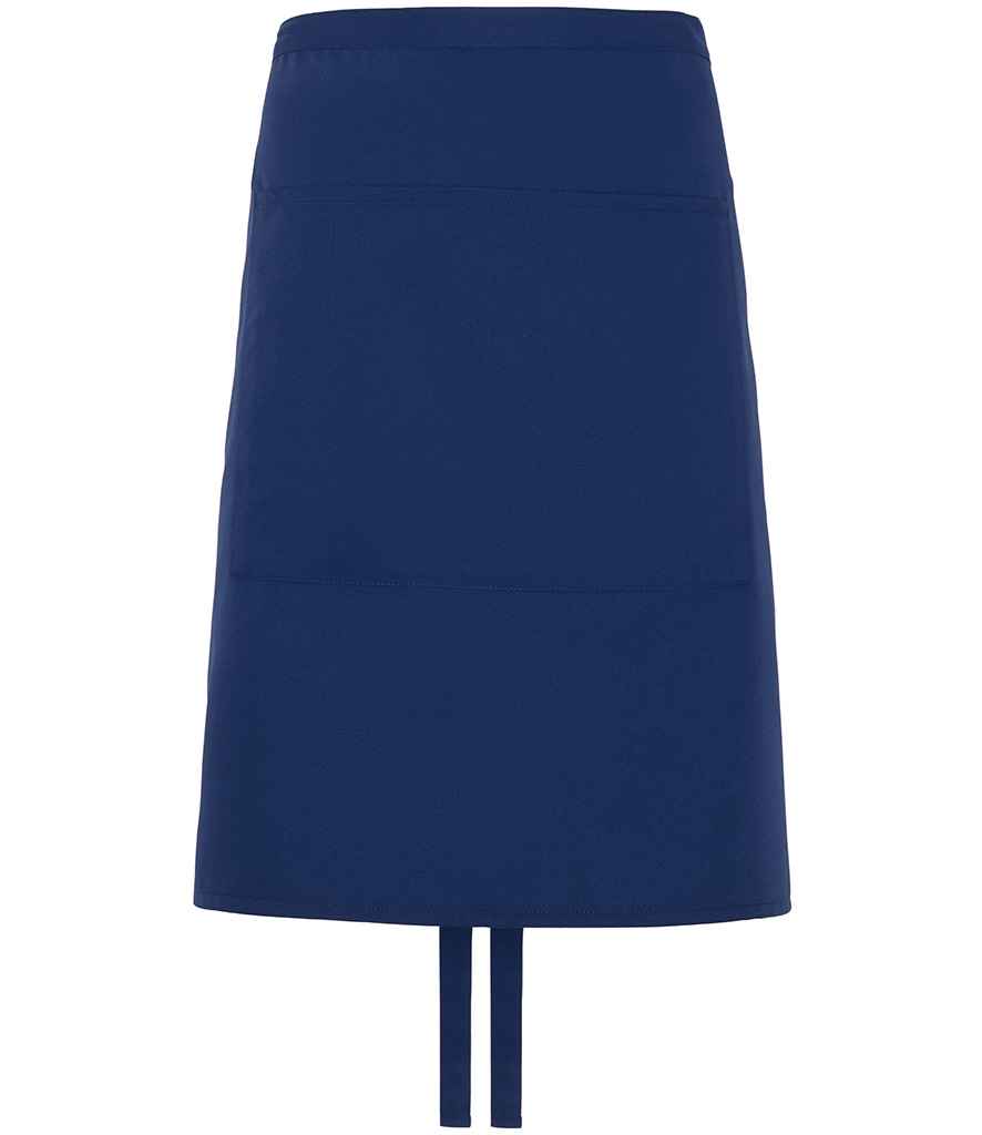 Dennys Polyester Waist Apron with Pocket in Navy, front view