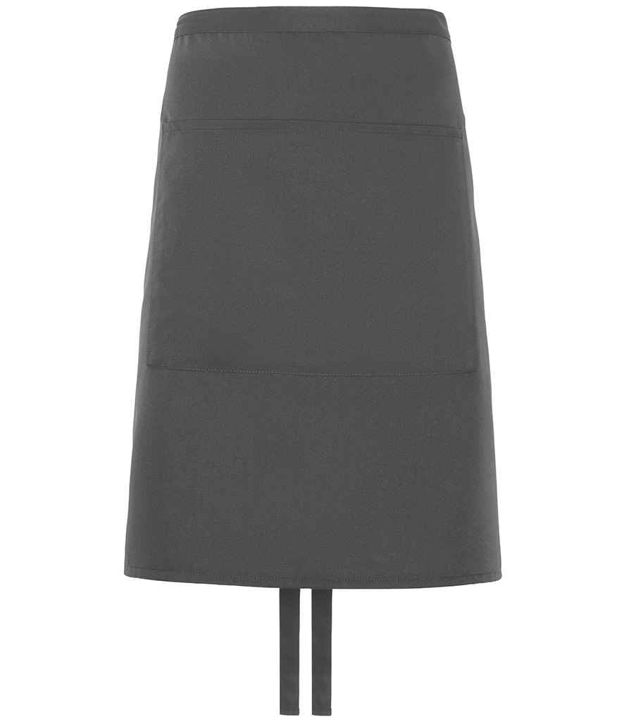 Dennys Polyester Waist Apron with Pocket in Storm Grey, front view