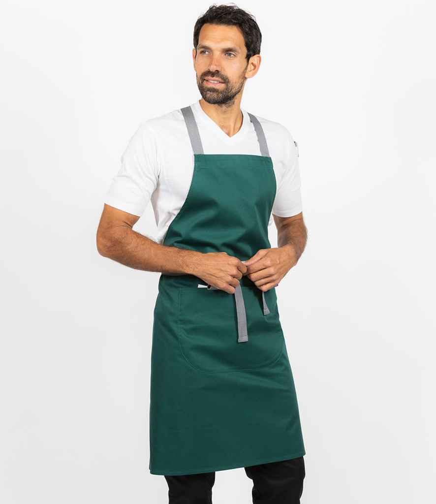 Dennys Cross Back Apron in Bottle Green