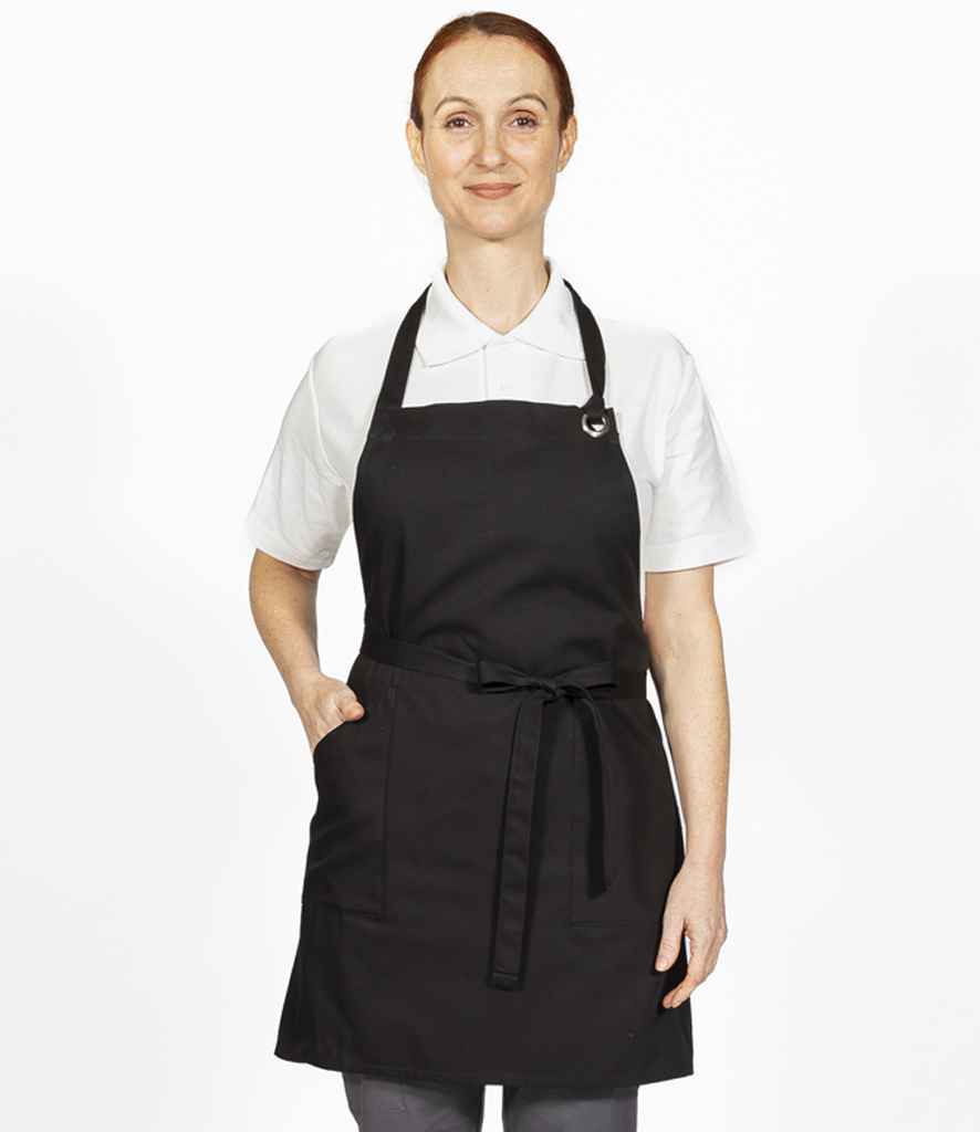 Dennys Canvas Apron with Metal Eyelets in Black