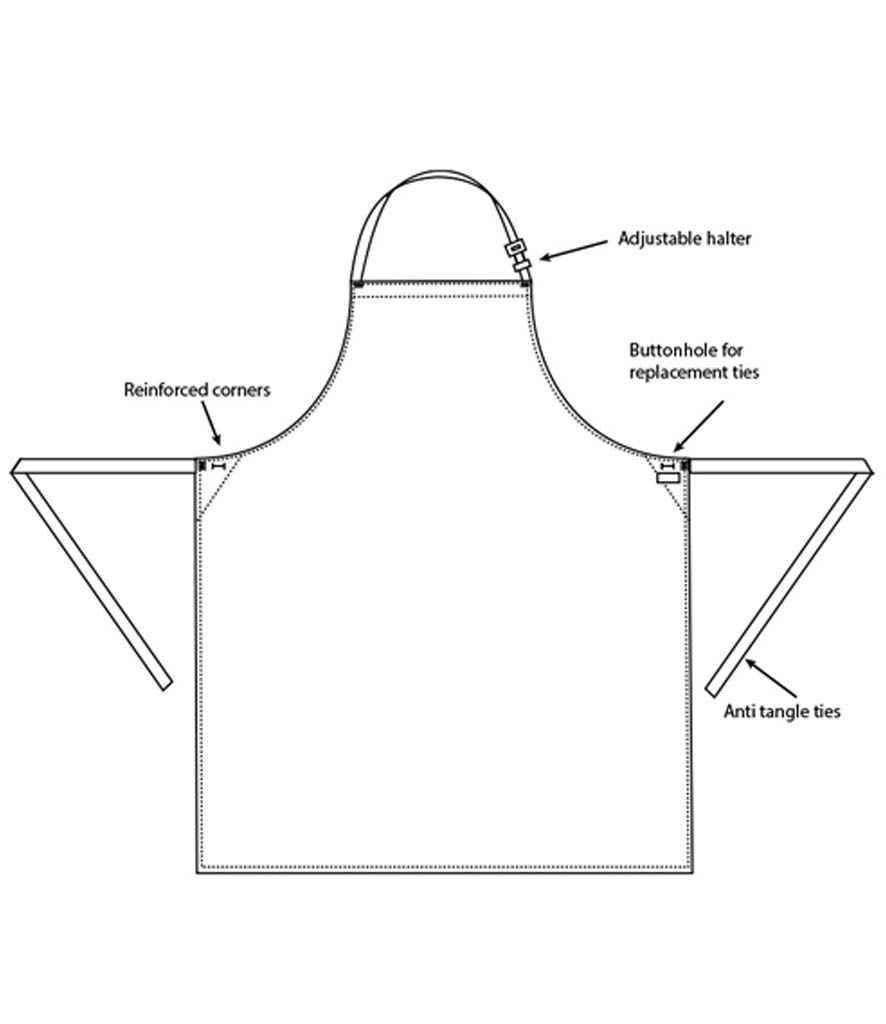 Dennys Stripe Bib Apron in Navy/White
