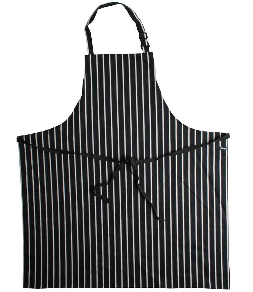 Dennys Stripe Bib Apron in Navy/White, front view