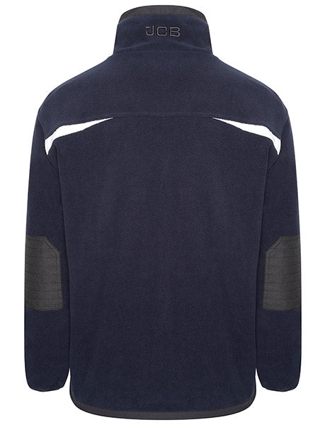 JCB DK9T Workwear Trade Heavyweight 1/4 Zip Tech Fleece Navy Blue back view