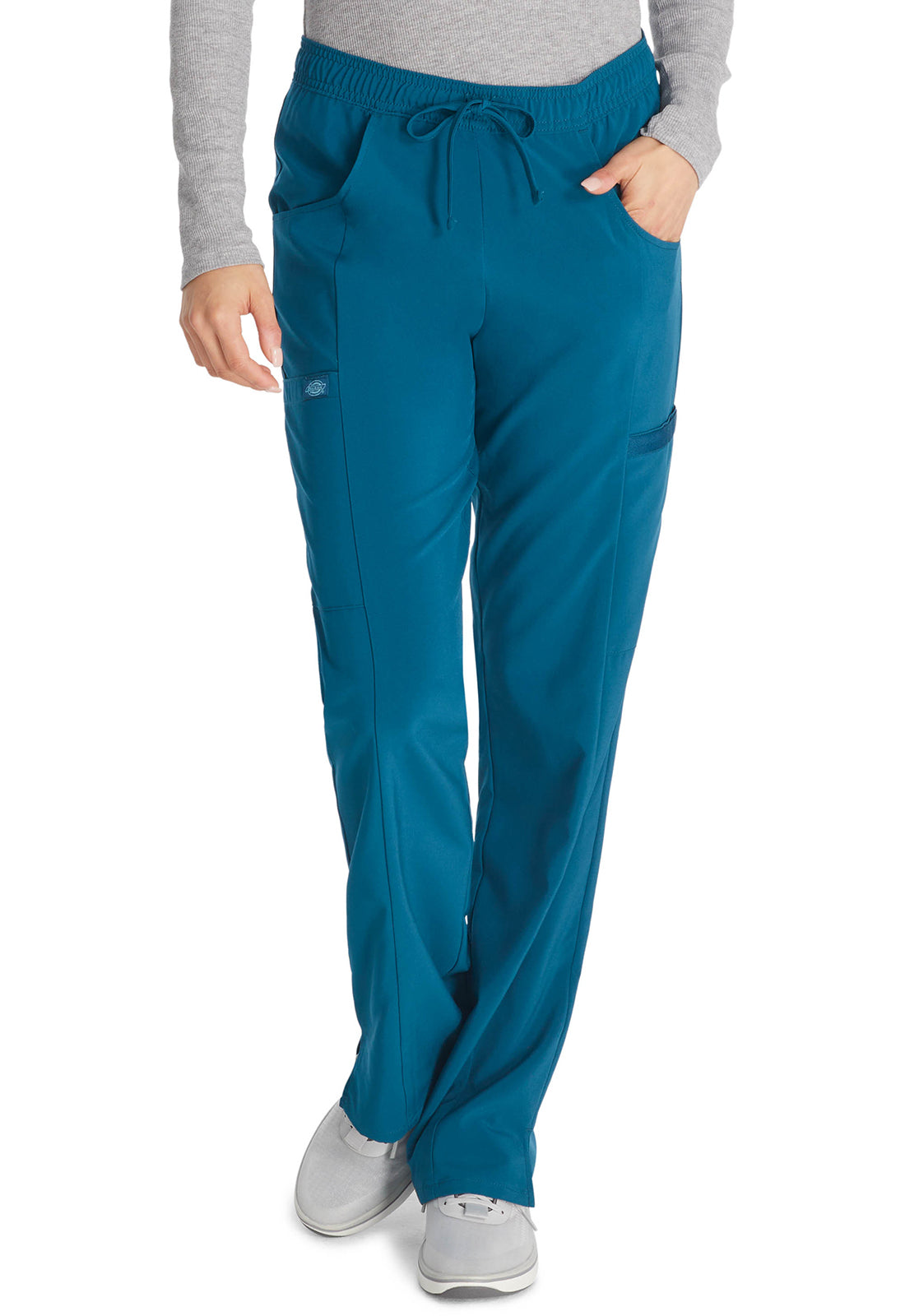Dickies DKE010 Mid Rise Straight Leg Drawstring Pant - Caribbean Blue (front)