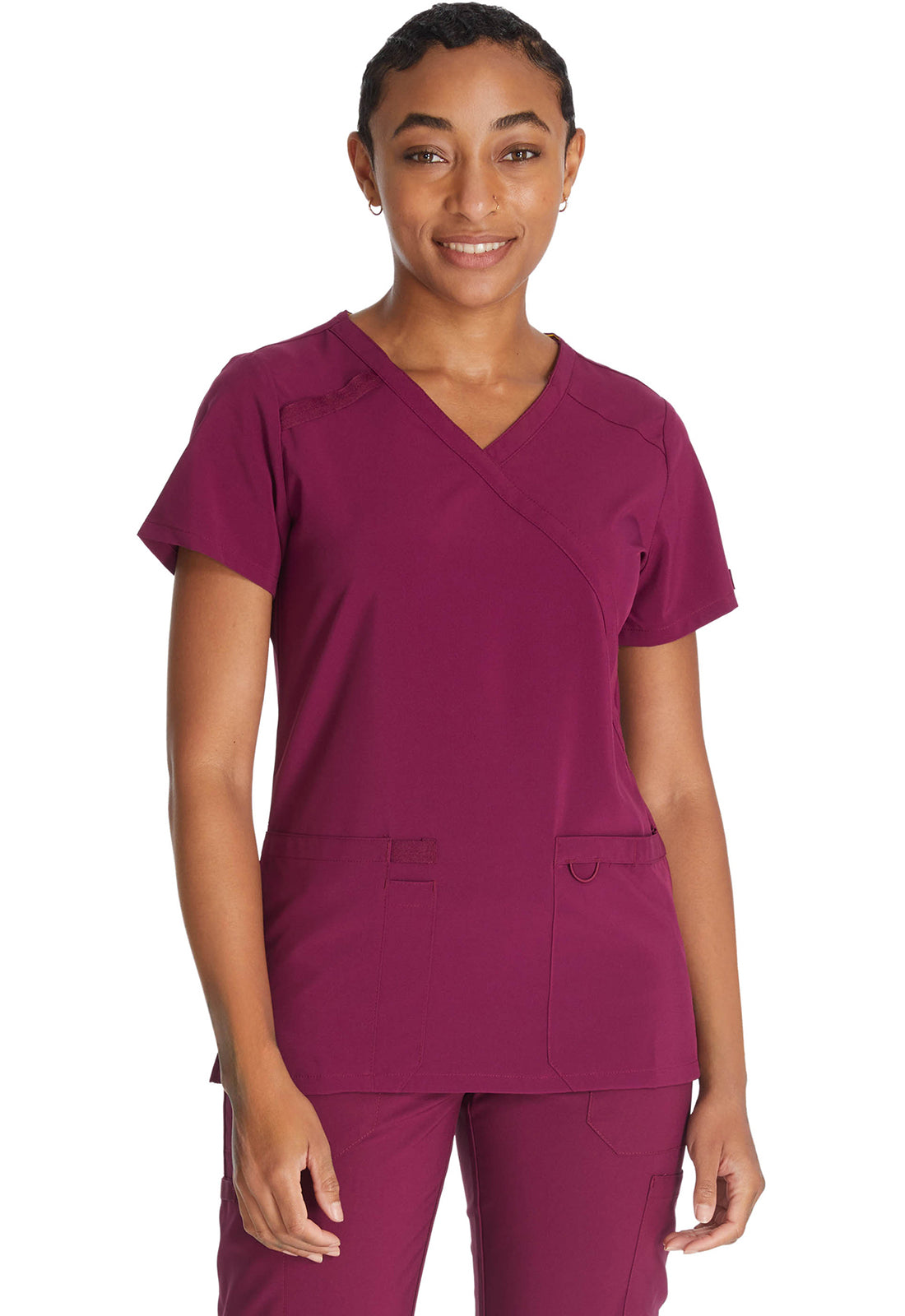 Dickies DKE625 Mock Wrap Top - Wine (front)