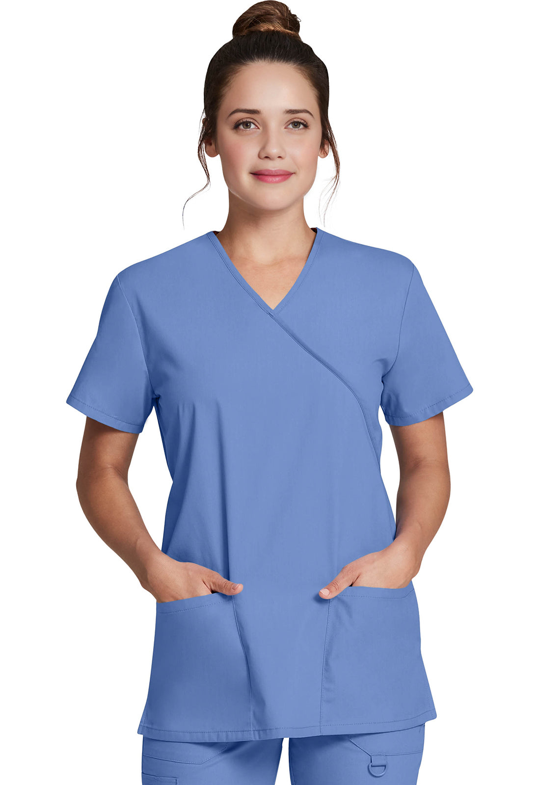 Dickies DKE632 Mock Wrap Tunic - Ciel (front)