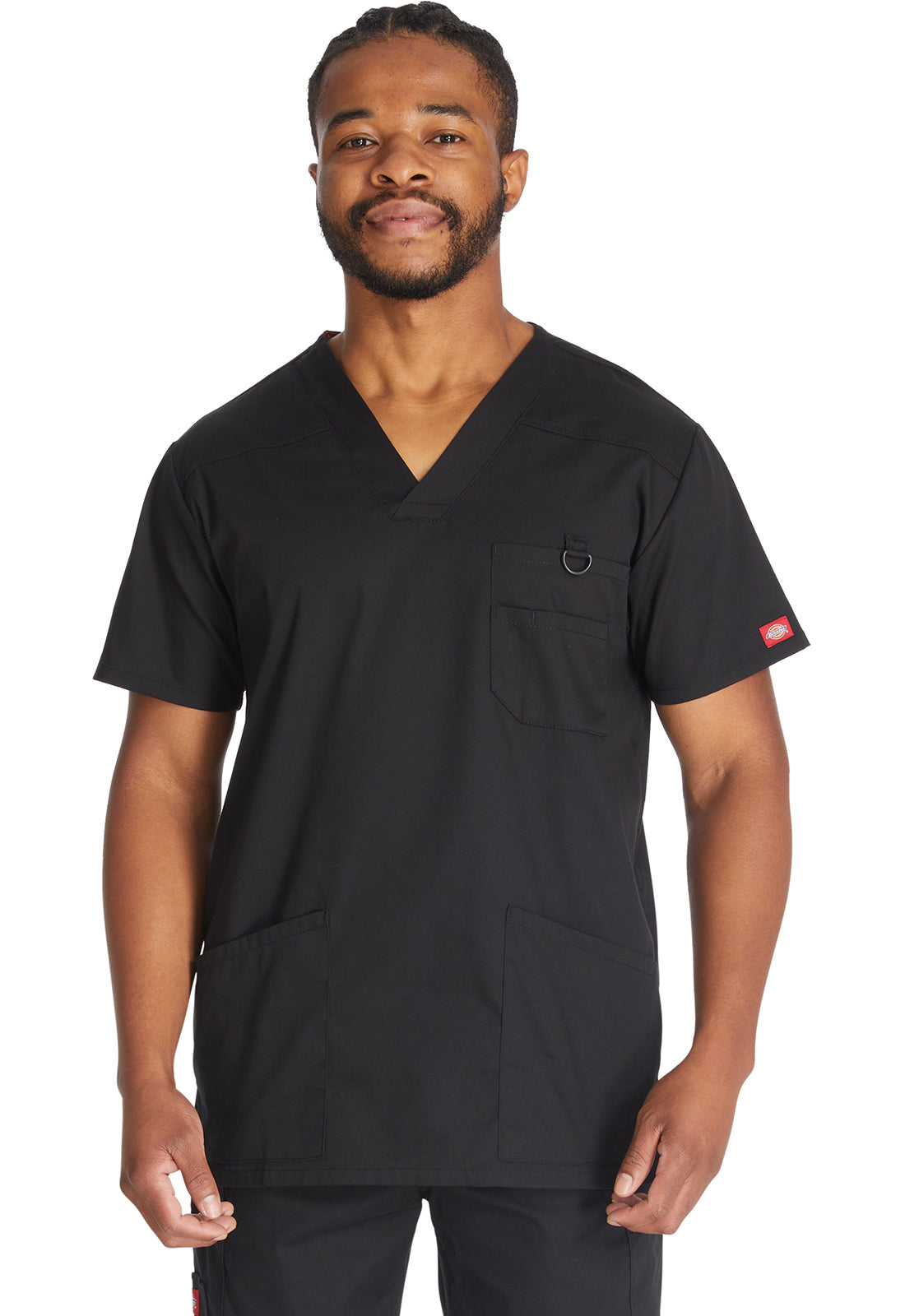 Dickies DKE81906 Men's V-Neck Top - Black (front)