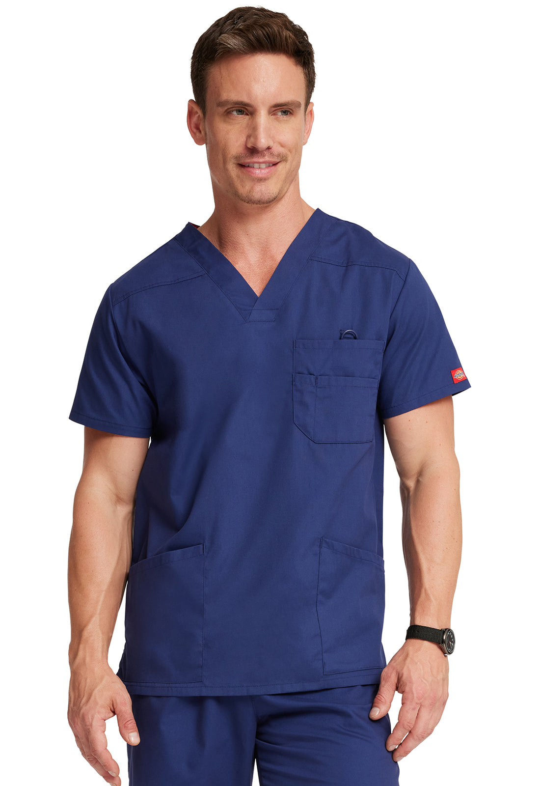 Dickies DKE81906 Men's V-Neck Top - Navy (front)