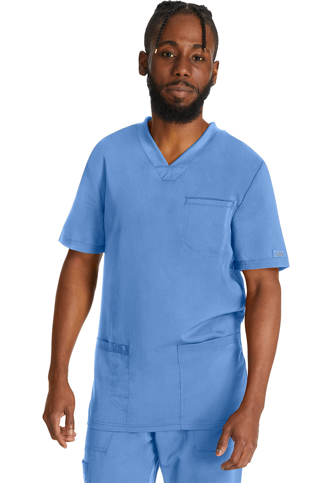 Dickies DKE845 Men's V-Neck Top - Ciel Blue (front)