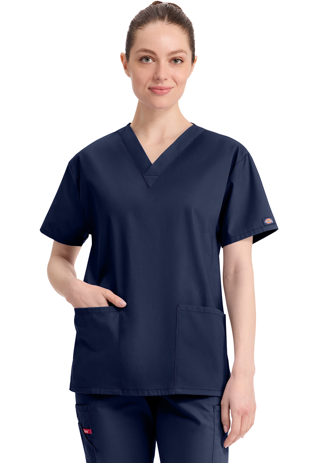 Dickies DKE86706 V-Neck Top - Navy (front)