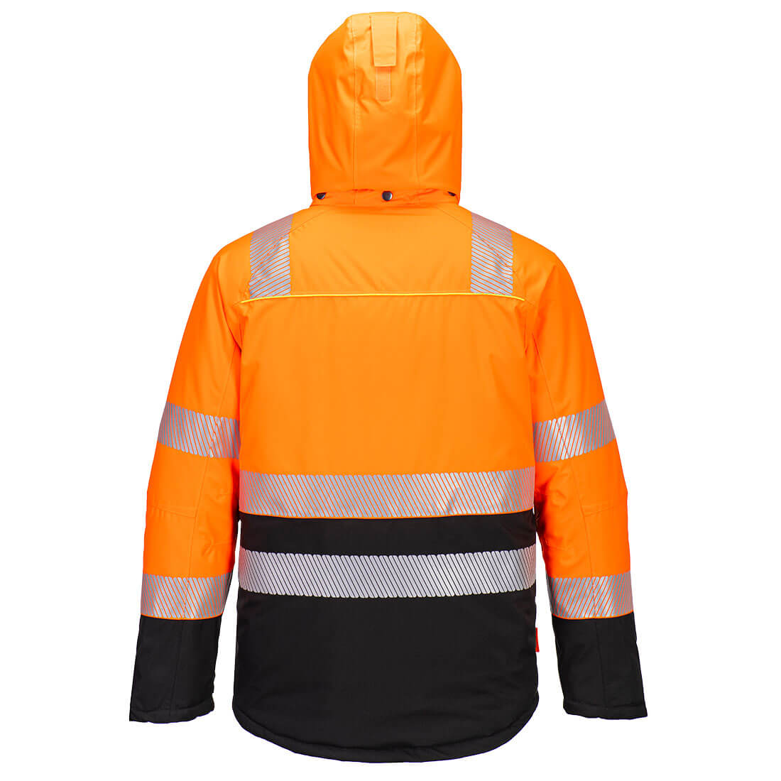 Portwest DX430 DX4 Hi-Vis Class 2 Winter Jacket in Orange/Black, back view